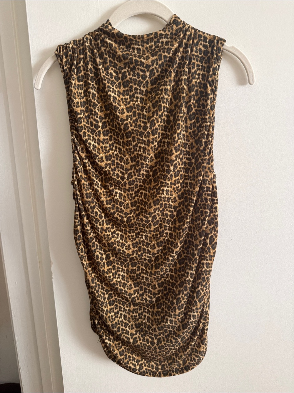 Miaou Leopard Print Sleeveless Mock Neck Top - Brown & Black